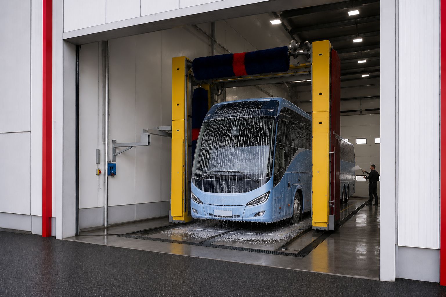Autolavaggio per pulman, coerriera, autobus